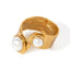Anillo de dos Perlas Ajustable