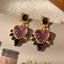 Aretes de corazon en piedras