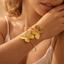 Brazalete Dorado Doble Mariposa ajustable