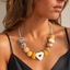 Collar Corazón Mostaza Animal Print