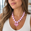 Collar Corazón Rosa Puntos