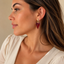 Aretes Corazón Rojo Dorado