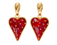 Aretes Corazón Rojo Dorado