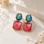 Aretes Bicolor Rosa y Azul