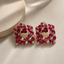 Aretes Elegancia Fucsia con Cristales Brillantes