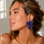 Aretes Florales Azul Zafiro