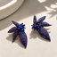 Aretes Florales Azul Zafiro