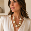 Collar Esferas Mármol Dorado
