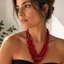 Collar Maxi Cadenas Rojas