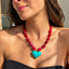 Collar Corazón Turquesa