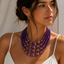 Collar Multicapa Perlas Moradas