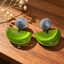 Aretes Media Luna Verde