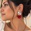 Aretes Florales Rojos