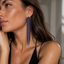 Maxi Aretes Largos Azul