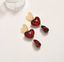 Aretes Corazón Ámbar Colgante