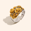 Anillo Ajustable Floral Dorado Plateado