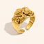 Anillo Ajustable Floral Dorado