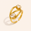 Anillo Ajustable Doble Zirconia
