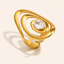 Anillo Dorado con Zirconia Ajustable