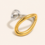 Anillo Doble Tono Dorado y Plateado Ajustable