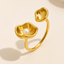 Anillo doble flor con perla