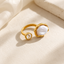 Anillo abierto con perla y cristal