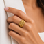 Anillo Ajustable Floral Dorado