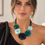 Collar Flores Turquesa