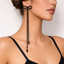 Aretes Lazo Negro Largo Elegante