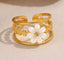 Anillo Ajustable de flor Blanco