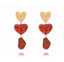 Aretes Corazón Ámbar Colgante