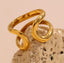 Anillo dorado forma fluida abierto