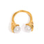 Anillo Doble Perla Dorado Ajustable