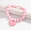 Collar Corazón Rosa Puntos