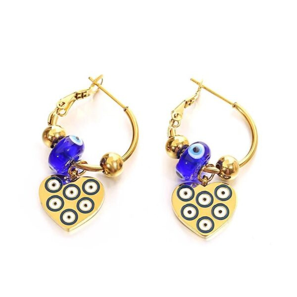 Aretes de corazones y ojos turcos