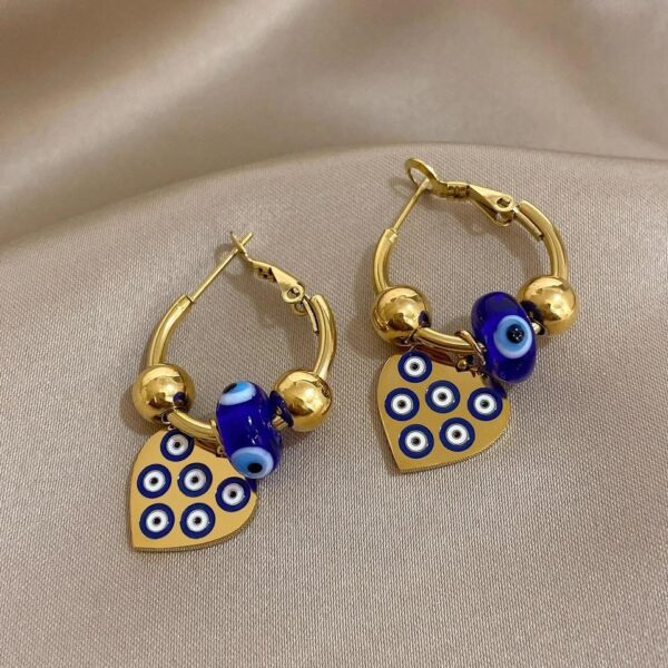 Aretes de corazones y ojos turcos - Image 2