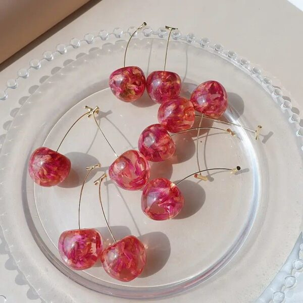 Aretes de cereza rosados - Image 2