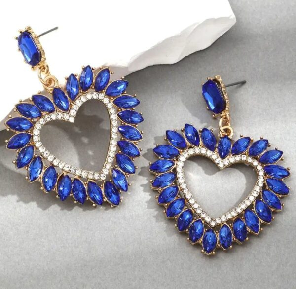 Aretes de corazon azules