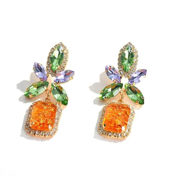 Aretes de piedras naranja