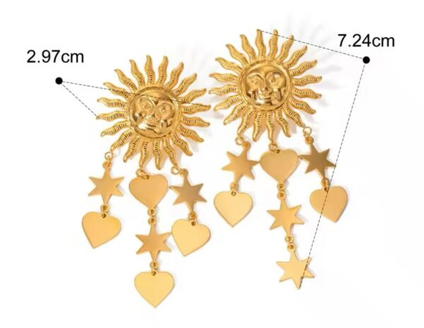 Aretes de sol y corazones - Image 2