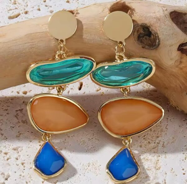 Maxi aretes de piedras largos