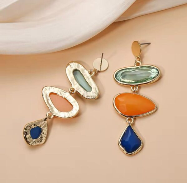 Maxi aretes de piedras largos - Image 3
