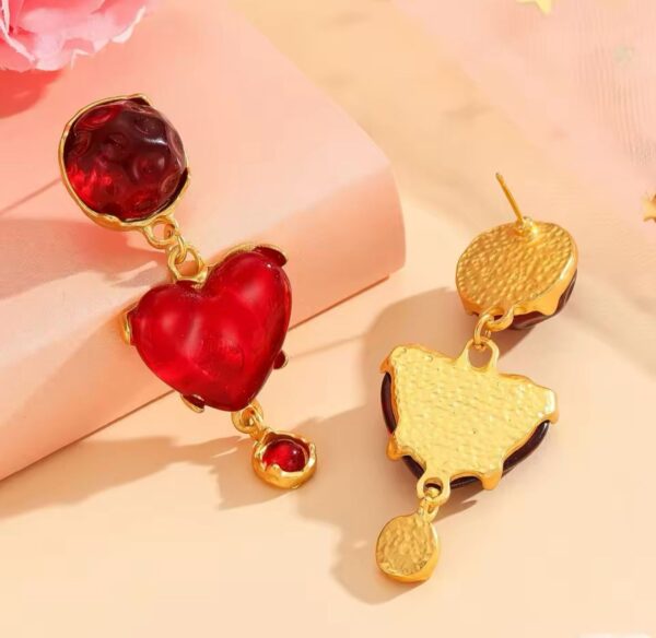 Aretes de corazon largos - Image 2