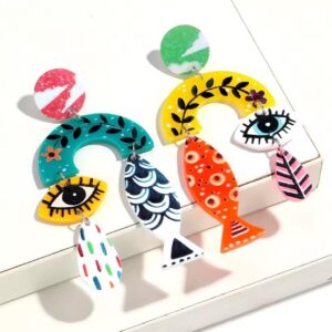 Aretes de ojos en acrilico