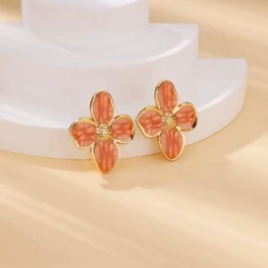 Aretes de flor rosados
