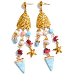 Aretes de esqueleto de pescado y tiras