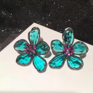 Aretes de flor verdes