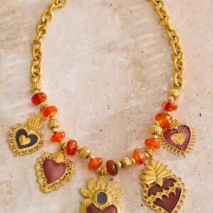 Cadena de dijes de corazones